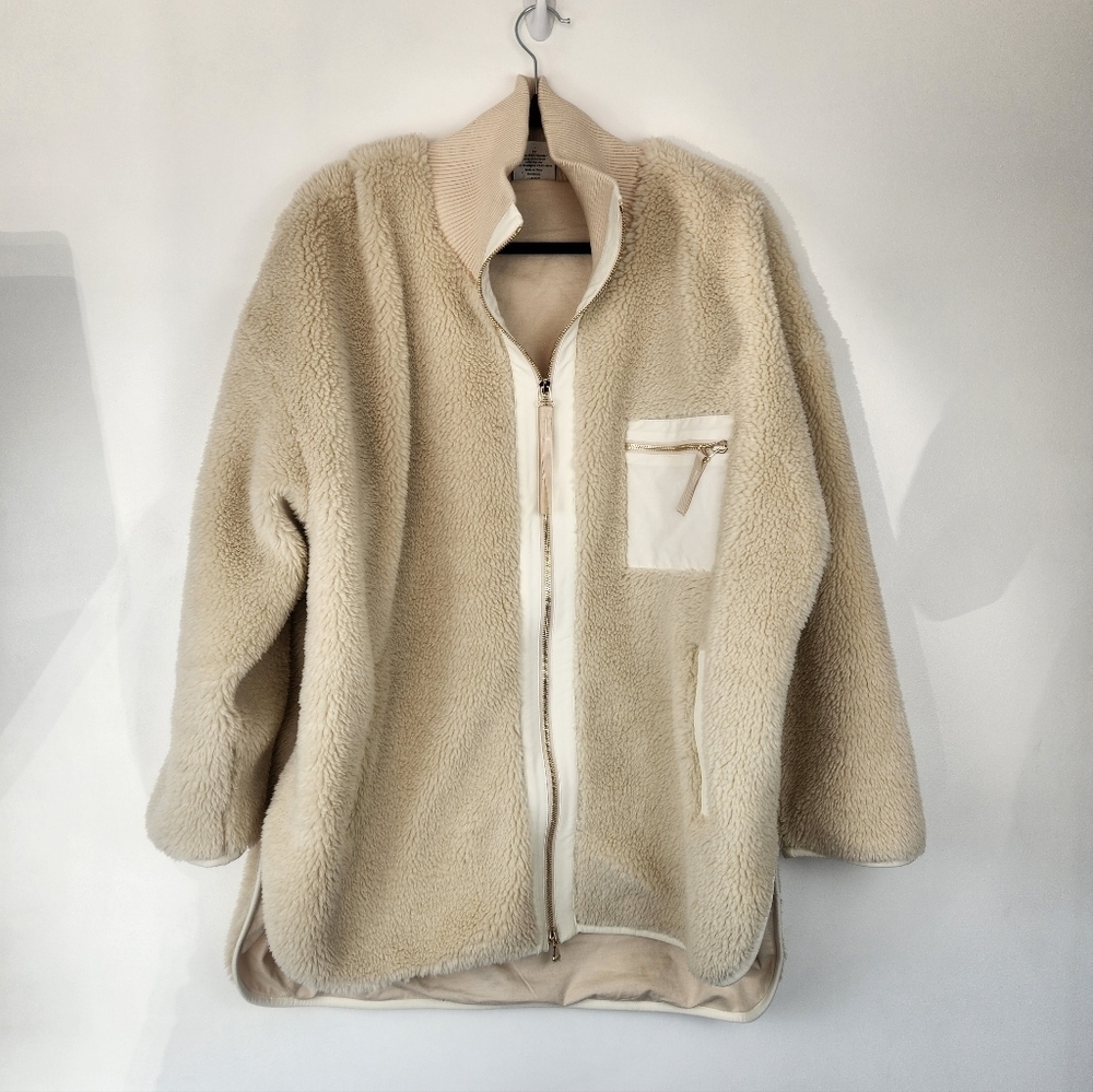 Varley Marney Sherpa Full-Zip Jacket - Cream/Oatmeal - Size 1X​